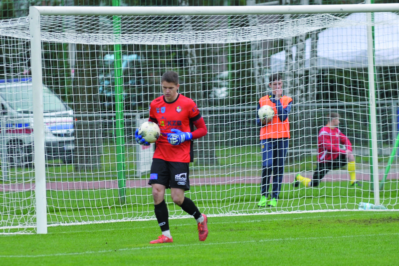 Legionowski bramkarz, Piotr Smołuch w trzecim meczu zachował czyste konto. Fot. fotoMiD